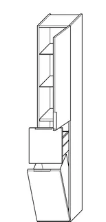 sanibel-Hochschrank 2.0 FLEX HSKV035R rechts 350x1760mm Eiche Rost – Bild 2