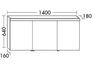 sanibel-Spiegelschrank 2.0 FLEX SPFP140L LED 1400x640mmx180mm Eiche Cashmere – Bild 2