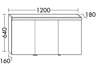 sanibel-Spiegelschrank 2.0 FLEX SPGJ120L LED-Waschtisch 1200x640mmx180mm Eiche Rost – Bild 2