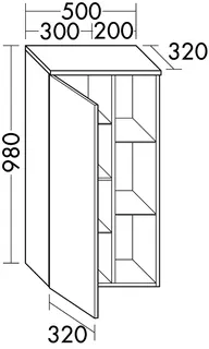 sanibel-Mittelschrank 2.0 FLEX UHGZ050L links 500x980mm Graphit Matt – Bild 2