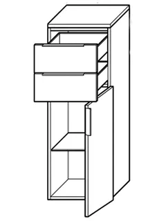 sanibel-Mittelschrank 2.0 FLEX UHIG035R rechts 350x980mm Eiche Rost – Bild 2