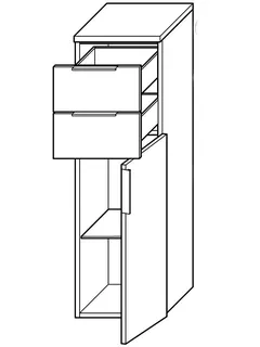 sanibel-Mittelschrank 2.0 FLEX UHIG045R rechts 450x980mm Eiche Rost – Bild 2