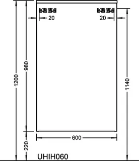 sanibel-Mittelschrank 2.0 FLEX UHIH060 600x980mm Graphit Matt – Bild 3