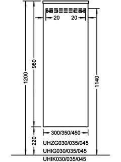 sanibel-Mittelschrank 2.0 FLEX UHIK045 450x980mm Eiche Rost – Bild 3