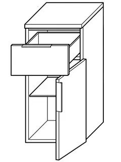 sanibel-Unterschrank 2.0 FLEX USJW030R rechts 300x620mm Eiche Rost – Bild 2