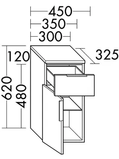 sanibel-Unterschrank 2.0 FLEX USJW045L links 450x620mm Eiche Cashmere – Bild 4