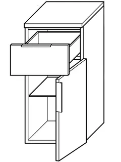 sanibel-Unterschrank 2.0 FLEX USJW045R rechts 450x620mm Eiche Rost – Bild 2