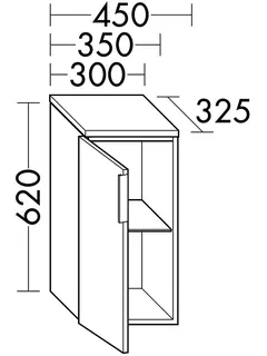 sanibel-Unterschrank 2.0 FLEX USHC035L links 350x620mm Graphit Matt – Bild 2
