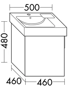 sanibel-Waschtisch-Unterbau 2.0 FLEX WULV046L 460mm breit Tür links Eiche Rost – Bild 2