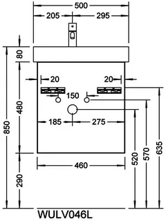 sanibel-Waschtisch-Unterbau 2.0 FLEX WULV046L 460mm breit Tür links Weiß Matt – Bild 2