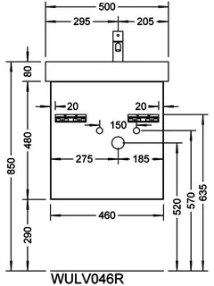 sanibel-Waschtisch-Unterbau 2.0 FLEX WULV046R 460mm breit Tür rechts Eiche Rost – Bild 3