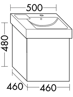 sanibel-Waschtisch-Unterbau 2.0 FLEX WULV046R 460mm breit Tür rechts Eiche Rost – Bild 2
