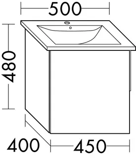 sanibel-Waschtisch-Unterbau 2.0 FLEX WVBQ045L 470mm breit Tür links Eiche Rost – Bild 3
