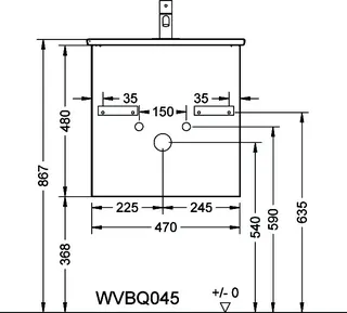 sanibel-Waschtisch-Unterbau 2.0 FLEX WVBQ045L 470mm breit Tür links Graphit Matt – Bild 3