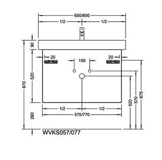 sanibel-Waschtisch-Unterbau 2.0 FLEX WVKS077 770mm breit Schubl/Auszug Eiche Rost – Bild 3