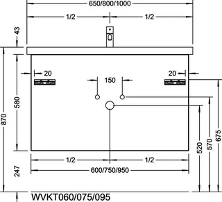 sanibel-Waschtisch-Unterbau 2.0 FLEX WVKT075 750mm breit Schubl/Auszug Eiche Rost – Bild 3