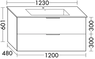 sanibel-Waschtisch-Unterbau 2.0 FLEX WVLB120 1200mm breit Schubl/Auszug Graphit Matt – Bild 2