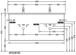 sanibel-Waschtisch-Unterbau 2.0 FLEX WVLB125 1250mm 2 Schubl/2 Auszüge Eiche Rost – Bild 3