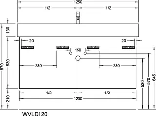 sanibel-Waschtisch-Unterbau 2.0 FLEX WVLD120 1200mm 2 Schubl/2 Auszüge Eiche Rost – Bild 2