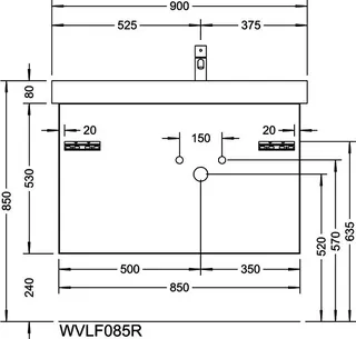 sanibel-Waschtisch-Unterbau 2.0 FLEX WVLF085R 850mm breit Schubl/Auszug Graphit Matt – Bild 3