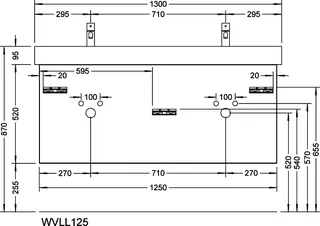 sanibel-Waschtisch-Unterbau 2.0 FLEX WVLL125 1250mm 2 Schubl/2 Auszüge Eiche Rost – Bild 3