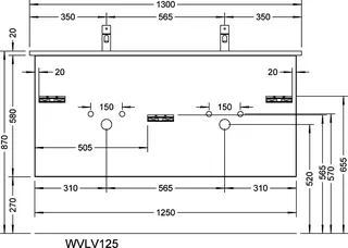 sanibel-Waschtisch-Unterbau 2.0 FLEX WVLV125 1250mm 2 Schubl/2 Auszüge Eiche Rost – Bild 3