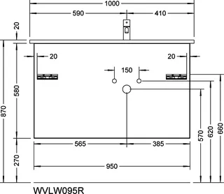 sanibel-Waschtisch-Unterbau 2.0 FLEX WVLW095R 950mm breit Schubl/Auszug Eiche Rost – Bild 2