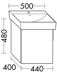 sanibel-Waschtisch-Unterbau 2.0 FLEX WVNR044L 440mm breit Tür links Eiche Rost – Bild 2