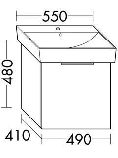 sanibel-Waschtisch-Unterbau 2.0 FLEX WVNS049 490mm breit 1 Auszug Eiche Rost – Bild 2
