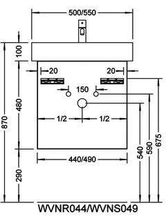 sanibel-Waschtisch-Unterbau 2.0 FLEX WVNS049 490mm breit 1 Auszug Marone Trüffel – Bild 3