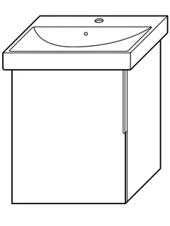 sanibel-Waschtisch-Unterbau 2.0 FLEX WVPW040L 410mm breit Tür links Eiche Rost – Bild 2