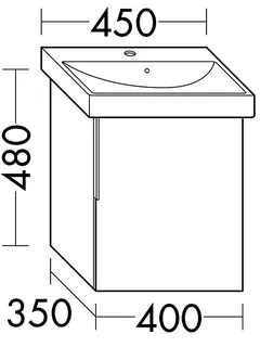 sanibel-Waschtisch-Unterbau 2.0 FLEX WVPW040R 410mm breit Tür rechts Eiche Rost – Bild 3