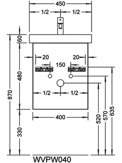 sanibel-Waschtisch-Unterbau 2.0 FLEX WVPW040R 410mm breit Tür rechts Eiche Rost – Bild 4