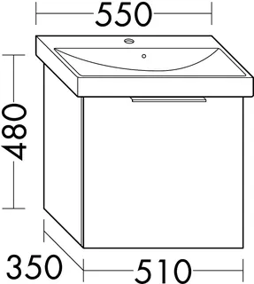 sanibel-Waschtisch-Unterbau 2.0 FLEX WVPX050 510mm breit 1 Auszug Eiche Rost – Bild 3