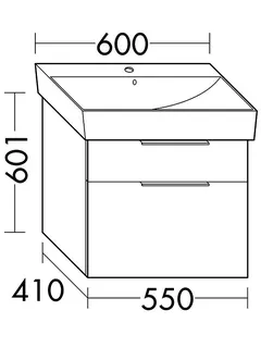 sanibel-Waschtisch-Unterbau 2.0 FLEX WVXY055 550mm Schubl/Auszug Eiche Rost – Bild 2