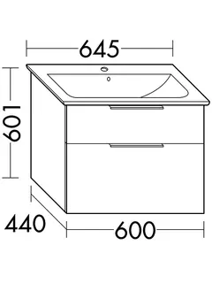 sanibel-Waschtisch-Unterbau 2.0 FLEX WVXY060 600mm Schubl/Auszug Eiche Rost – Bild 2