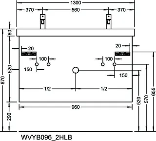 sanibel-Waschtisch-Unterbau 2.0 FLEX WVYB096 960mm Schubl/Auszug Eiche Rost – Bild 3
