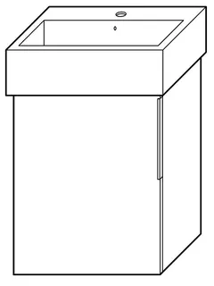 sanibel-Waschtisch-Unterbau 2.0 FLEX WVYR042L 420mm breit Tür links Eiche Rost – Bild 2