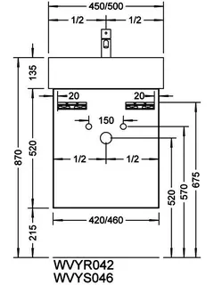 sanibel-Waschtisch-Unterbau 2.0 FLEX WVYR042L 420mm breit Tür links Eiche Rost – Bild 3