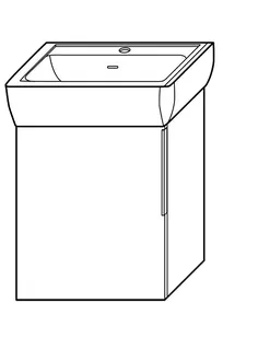 sanibel-Waschtisch-Unterbau 2.0 FLEX WWJF038L 380mm breit Tür links Eiche Rost – Bild 2