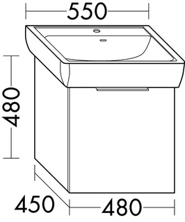 sanibel-Waschtisch-Unterbau 2.0 FLEX WWJG048 480mm breit 1 Auszug Eiche Rost – Bild 2