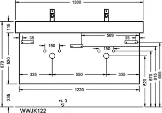 sanibel-Waschtisch-Unterbau 2.0 FLEX WWJK122 1220mm breit Schubl/Auszug Graphit Matt – Bild 2