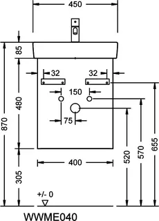 sanibel-Waschtisch-Unterbau 2.0 FLEX WWME040R 400mm breit Tür rechts Eiche Rost – Bild 2
