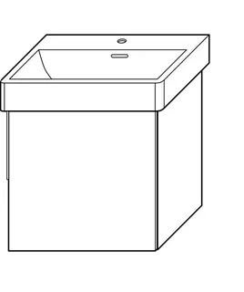 sanibel-Waschtisch-Unterbau 2.0 FLEX WWME050R 500mm breit Tür rechts Eiche Rost – Bild 2