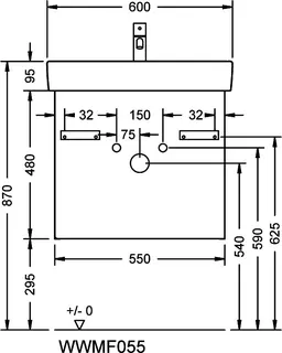 sanibel-Waschtisch-Unterbau 2.0 FLEX WWMF055 550mm breit 1 Auszug Eiche Rost – Bild 2