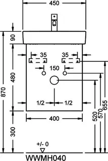 sanibel-Waschtisch-Unterbau 2.0 FLEX WWMH040R 400mm breit Tür rechts Eiche Rost – Bild 3
