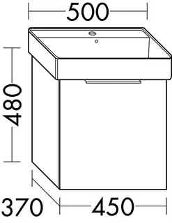 sanibel-Waschtisch-Unterbau 2.0 FLEX WWMI045 450mm breit 1 Auszug Weiß Glänzend – Bild 2