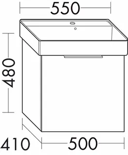 sanibel-Waschtisch-Unterbau 2.0 FLEX WWMI050 500mm breit 1 Auszug Weiß Glänzend – Bild 2