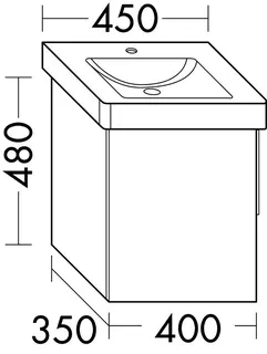 sanibel-Waschtisch-Unterbau 2.0 FLEX WWMP040L 400mm breit Tür links Eiche Rost – Bild 2