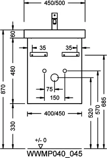 sanibel-Waschtisch-Unterbau 2.0 FLEX WWMP045L 450mm breit Tür links Eiche Rost – Bild 3